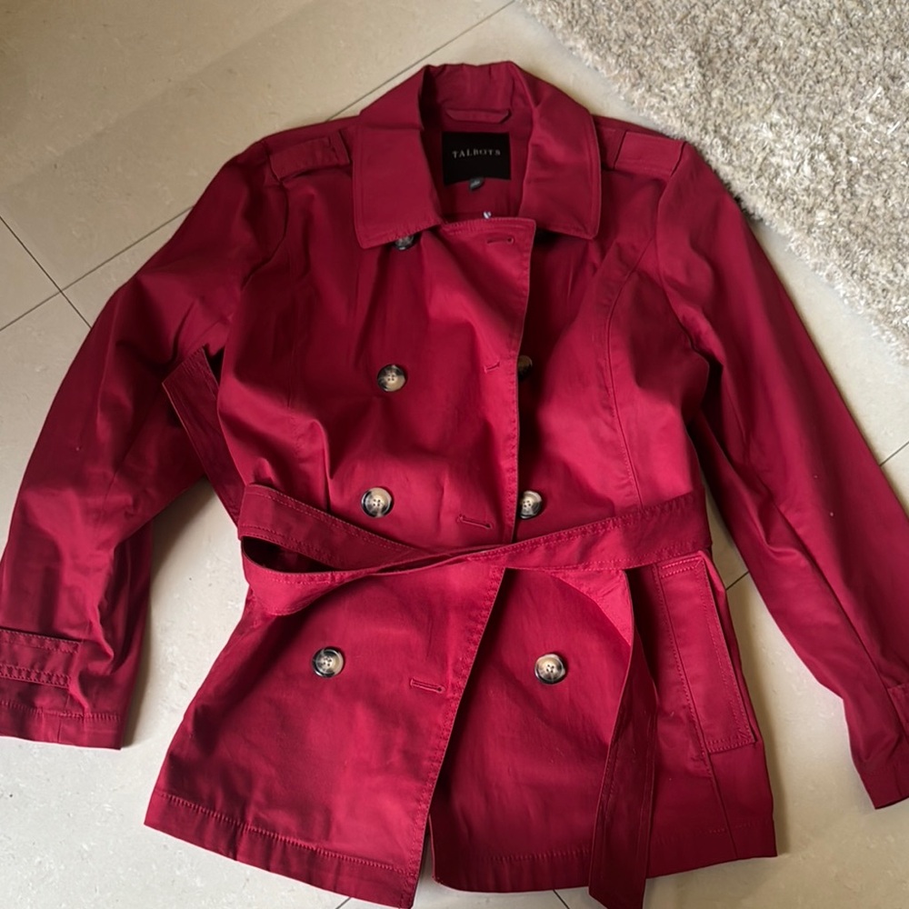 Talbots Women's Red Trench Coat